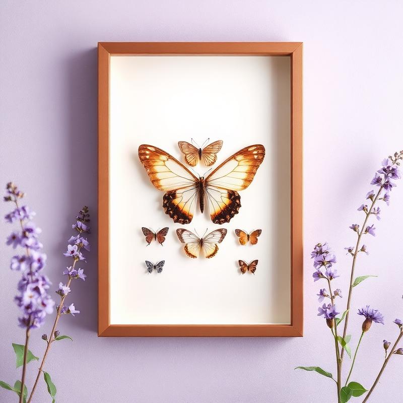 Pressed butterfly shadowbox art