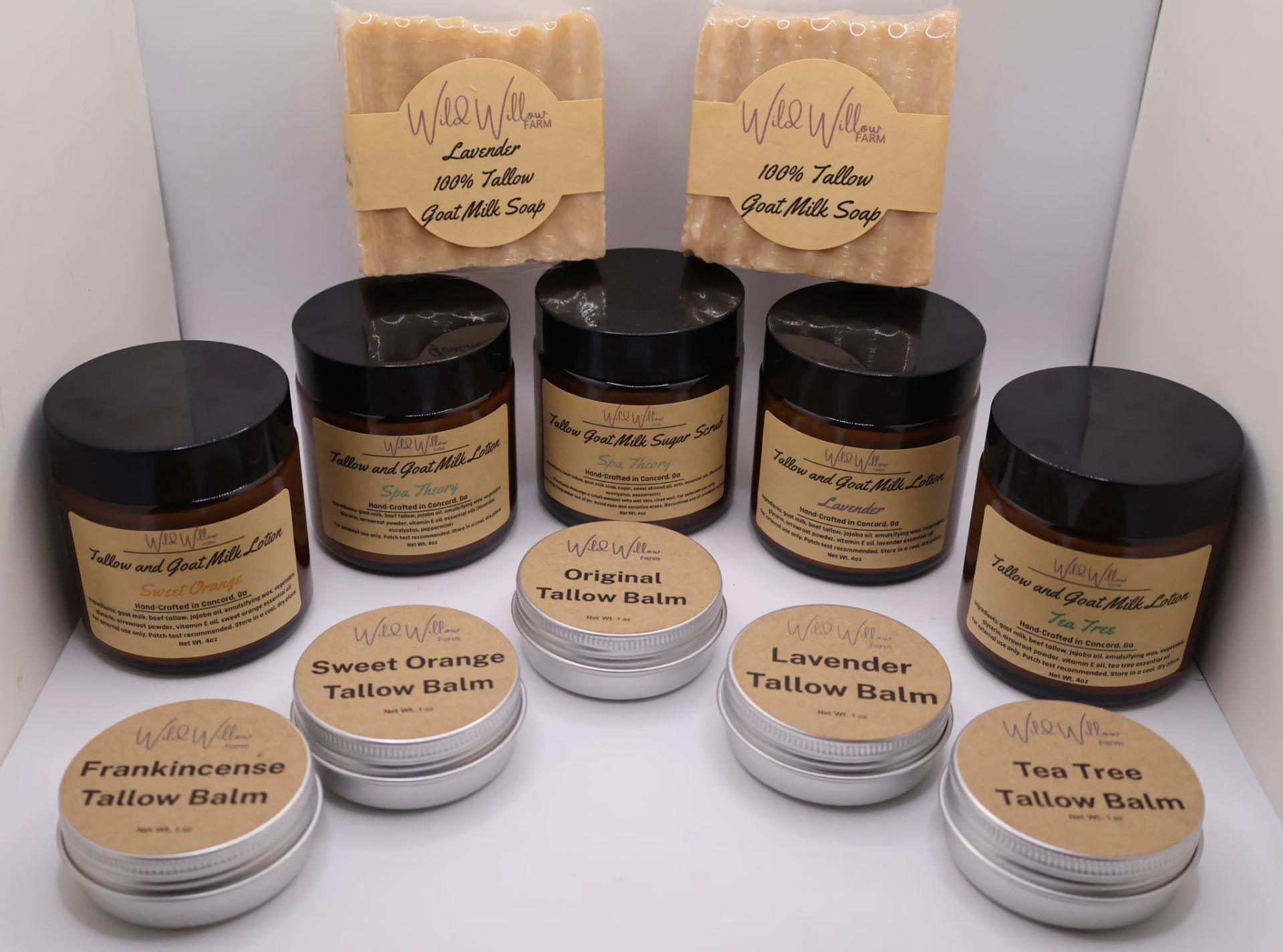 Goat milk lotions and balms